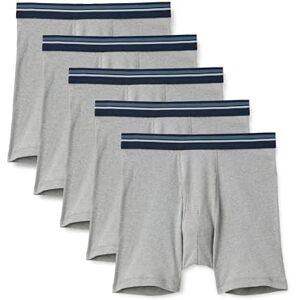 Amazon Essentials Herren Atmungsaktive Boxershorts aus Baumwolle, ohne Etikett, 5er-Pack, Hellgrau Meliert, L Amazon Essentials Herren Atmungsaktive Boxershorts aus Baumwolle, ohne Etikett, 5er-Pack, Hellgrau Meliert, L