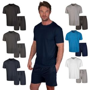 Light & Shade Herren Loungewear Set Baumwolle – Pyjama Set mit T Shirt & Shorts, Nachtwäsche Sommer Leicht Atmungsaktiv mit Kordelzug Freizeit Schlafanzug (Marineblau, M) Light & Shade Herren Loungewear Set Baumwolle – Pyjama Set mit T Shirt & Shorts, Nachtwäsche Sommer Leicht Atmungsaktiv mit Kordelzug Freizeit Schlafanzug (Marineblau, M)