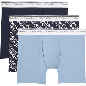 Calvin Herren 3er Pack Boxershorts Briefs Balance mit Logobund, Mehrfarbig (Faded Denim/Bold Track Logo/Shorel), L Calvin Herren 3er Pack Boxershorts Briefs Balance mit Logobund, Mehrfarbig (Faded Denim/Bold Track Logo/Shorel), L