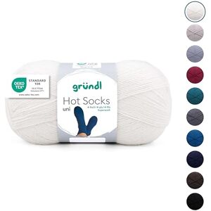 Gründl Wolle Hot Socks uni 100 4-fach Sockenwolle für 1 Paar Socken Sockengarn Weich und hautfreundlich 75% Schurwolle, 25% Polyamid 1 Knäuel 100 g / 420 m Nadelstärke 2,5-3 weiß Gründl Wolle Hot Socks uni 100 4-fach Sockenwolle für 1 Paar Socken Sockengarn Weich und hautfreundlich 75% Schurwolle, 25% Polyamid 1 Knäuel 100 g / 420 m Nadelstärke 2,5-3 weiß