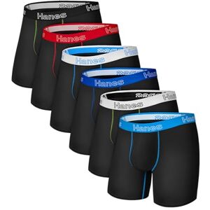 Hanes Herren Men's Boxer Briefs, Cotton Stretch Moisture-Wicking Underwear, Multi-Pack Retroshorts, Schwarz, XXL (6er Hanes Herren Men's Boxer Briefs, Cotton Stretch Moisture-Wicking Underwear, Multi-Pack Retroshorts, Schwarz, XXL (6er