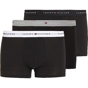 Tommy Hilfiger Herren 3er Pack Boxershorts Trunks mit Logobund, Mehrfarbig (Grey Heather/Black/White), S Tommy Hilfiger Herren 3er Pack Boxershorts Trunks mit Logobund, Mehrfarbig (Grey Heather/Black/White), S