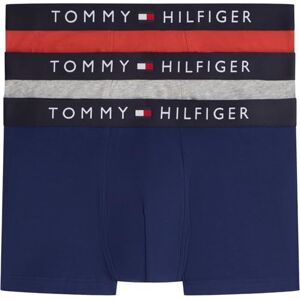 Tommy Hilfiger Herren 3er Pack Boxershorts Trunks mit Logobund, Mehrfarbig (Drk Ash/PRP NVY/Tr Rd), L Tommy Hilfiger Herren 3er Pack Boxershorts Trunks mit Logobund, Mehrfarbig (Drk Ash/PRP NVY/Tr Rd), L