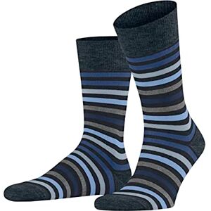 FALKE Herren Socken Tinted Stripe M So Wolle Baumwolle gemustert 1 Paar, Blau Dark Navy 6371, 43-46 FALKE Herren Socken Tinted Stripe M So Wolle Baumwolle gemustert 1 Paar, Blau Dark Navy 6371, 43-46