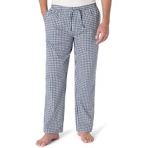 Amazon Essentials Herren Pyjama-Hose aus Baumwollpopeline in gerader Passform mit elastischem Bund und Kordelzug, Marineblau Weiß Vichy-muster, L Amazon Essentials Herren Pyjama-Hose aus Baumwollpopeline in gerader Passform mit elastischem Bund und Kordelzug, Marineblau Weiß Vichy-muster, L