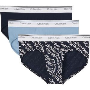 Calvin Herren 3er Pack Unterhosen Hip Briefs Balance mit Logobund, Mehrfarbig (Faded Denim/Bold Track Logo/Shorel), L Calvin Herren 3er Pack Unterhosen Hip Briefs Balance mit Logobund, Mehrfarbig (Faded Denim/Bold Track Logo/Shorel), L
