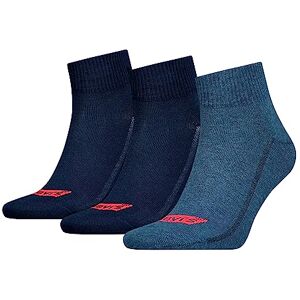 Levi's Herren Damen Quarter Socken Mid Cut Batwing Logo Socks 3 Paar, Farbe:Blau, Größe:43-46, Artikel:-002 denim Levi's Herren Damen Quarter Socken Mid Cut Batwing Logo Socks 3 Paar, Farbe:Blau, Größe:43-46, Artikel:-002 denim