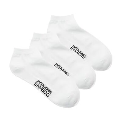 JACK & JONES Herren Jacbasic Bamboo Short Sock 3 Pack Noos Socken, Weiß, Einheitsgröße JACK & JONES Herren Jacbasic Bamboo Short Sock 3 Pack Noos Socken, Weiß, Einheitsgröße