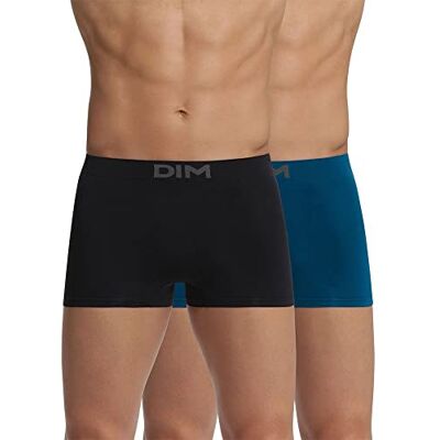 DIM Homme Boxershorts Seamless Micro x2 Dehnbare Mikrofaser ohne Nähte Perfekte Passform Maximaler Komfort Mitternachtsblau/Schwarz XL DIM Homme Boxershorts Seamless Micro x2 Dehnbare Mikrofaser ohne Nähte Perfekte Passform Maximaler Komfort Mitternachtsblau/Schwarz XL