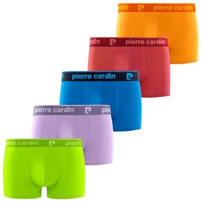 pierre cardin underwear Boxershorts für Herren, Baumwolle, natürliche und hypoallergene Boxershorts (5 Stück), Türkis/Grün/Violett/Orange/Rot, L pierre cardin underwear Boxershorts für Herren, Baumwolle, natürliche und hypoallergene Boxershorts (5 Stück), Türkis/Grün/Violett/Orange/Rot, L