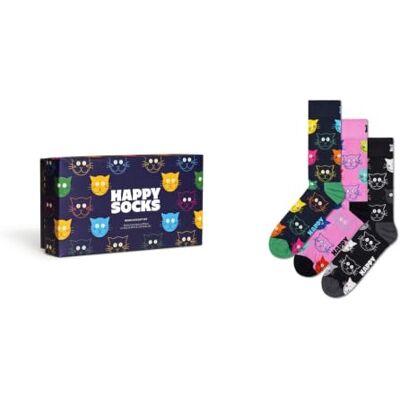 Happy Socks 3-Pack Mixed Cat Gift Set Baumwolle Happy Socks 3-Pack Mixed Cat Gift Set Baumwolle