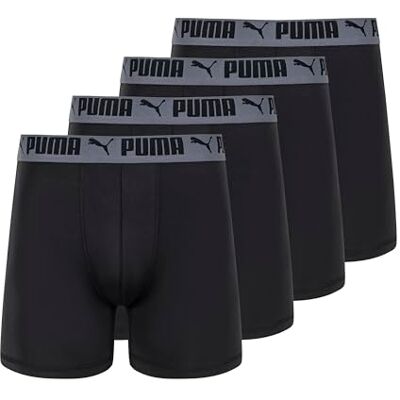 Puma Herren 4er-Pack Active Stretch Boxershorts Retroshorts, Schwarz, Large Puma Herren 4er-Pack Active Stretch Boxershorts Retroshorts, Schwarz, Large