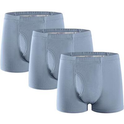 FAMI HELPER 3er Pack Inkontinenz Pants Männer mit 250 ml Saugfähigkeit, Baumwolle Herren Inkontinenz Boxershorts, wiederverwendbare saugfähige Unterwäsche atmungsaktiv und auslaufsicher Nebelblau L FAMI HELPER 3er Pack Inkontinenz Pants Männer mit 250 ml Saugfähigkeit, Baumwolle Herren Inkontinenz Boxershorts, wiederverwendbare saugfähige Unterwäsche atmungsaktiv und auslaufsicher Nebelblau L