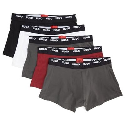HUGO Herren Trunk Five Pack Fünfer-Pack eng anliegende Boxershorts aus Stretch-Baumwolle mit kurzem Bein und Logos am Bund HUGO Herren Trunk Five Pack Fünfer-Pack eng anliegende Boxershorts aus Stretch-Baumwolle mit kurzem Bein und Logos am Bund