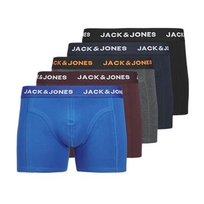 JACK & JONES Herren 5-er Stück Pack Boxershorts Trunks Set Stretch Hose Basic Unterwäsche JACHUEY, Farben:Schwarz, Größe:5XL JACK & JONES Herren 5-er Stück Pack Boxershorts Trunks Set Stretch Hose Basic Unterwäsche JACHUEY, Farben:Schwarz, Größe:5XL