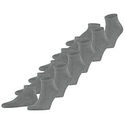FALKE Herren Sneakersocken Happy Multipack M Sn Baumwolle kurz einfarbig 6 Paar, Grau Light Grey Melange 3390, 43-46 FALKE Herren Sneakersocken Happy Multipack M Sn Baumwolle kurz einfarbig 6 Paar, Grau Light Grey Melange 3390, 43-46