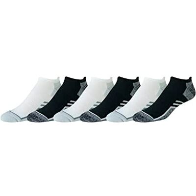 Amazon Essentials Herren Kurze No-Show-Socken – Performancebereich, bequeme Polsterung, athletisch, 6 Paar, Schwarz/Weiß, 46-48 Amazon Essentials Herren Kurze No-Show-Socken – Performancebereich, bequeme Polsterung, athletisch, 6 Paar, Schwarz/Weiß, 46-48