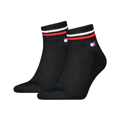 Tommy Hilfiger Unisex Th Uni Tj Quarter 2p Iconic Socken, Schwarz, 39-42 EU Tommy Hilfiger Unisex Th Uni Tj Quarter 2p Iconic Socken, Schwarz, 39-42 EU