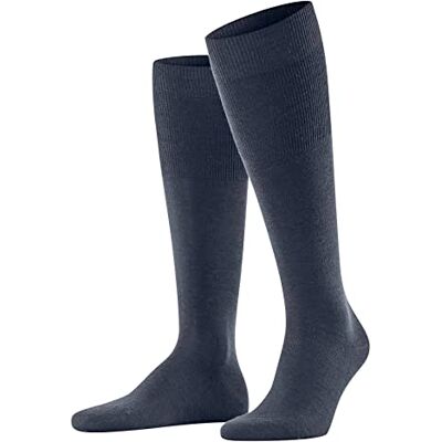 FALKE Herren Kniestrümpfe Airport M Kh Wolle Baumwolle lang einfarbig 1 Paar, Blau Dark Blue Melange 6688, 43-44 FALKE Herren Kniestrümpfe Airport M Kh Wolle Baumwolle lang einfarbig 1 Paar, Blau Dark Blue Melange 6688, 43-44