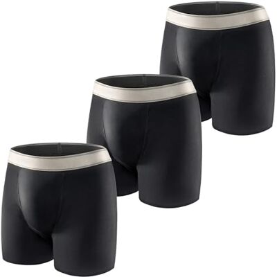 CARER Healthcare Incontinence Pregnancy Carer 3er-Pack Baumwoll-Inkontinenz Pants für Männer, 150ml Saugfähigkeit Waschbare Wiederverwendbare Auslaufsichere Boxershorts Atmungsaktiv, Schwarz Größe 3XL CARER Healthcare Incontinence Pregnancy Carer 3er-Pack Baumwoll-Inkontinenz Pants für Männer, 150ml Saugfähigkeit Waschbare Wiederverwendbare Auslaufsichere Boxershorts Atmungsaktiv, Schwarz Größe 3XL