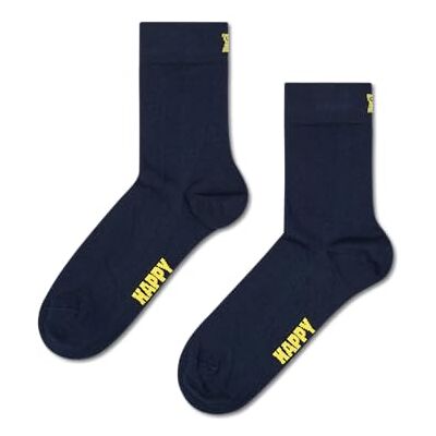 Happy Socks Unisex Solid 1/2 Crew Socks, Navy, 41-46 Happy Socks Unisex Solid 1/2 Crew Socks, Navy, 41-46