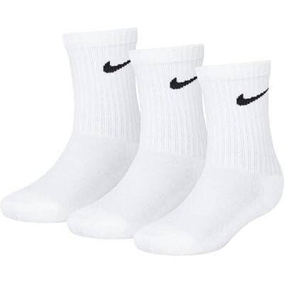 NIKE Kinder Basic Pack Crew 3Pk Socken, White, 5/7 Jahre NIKE Kinder Basic Pack Crew 3Pk Socken, White, 5/7 Jahre