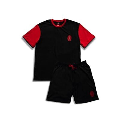 hermet Unisex Pigiama Corto Adulto Milan Pyjamaset, Schwarz und rot, XXL hermet Unisex Pigiama Corto Adulto Milan Pyjamaset, Schwarz und rot, XXL