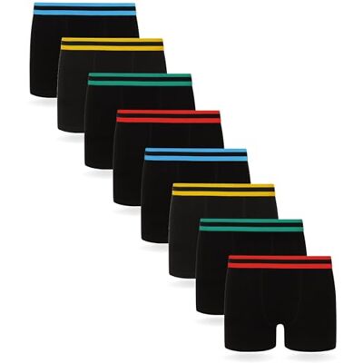 FM London Jungen Hipster Boxershorts (8er Pack) Boxer Shorts, Schwarz, 7-8 Jahre EU FM London Jungen Hipster Boxershorts (8er Pack) Boxer Shorts, Schwarz, 7-8 Jahre EU