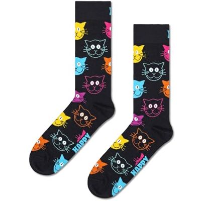 Happy Socks farbenfrohe Socken, Unisex Katze Socken, Geschenke, Schwarz, 41-46 EU Happy Socks farbenfrohe Socken, Unisex Katze Socken, Geschenke, Schwarz, 41-46 EU