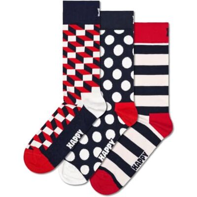 Happy Socks 3-Pack Stripe Symbols Baumwolle Socken Happy Socks 3-Pack Stripe Symbols Baumwolle Socken