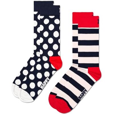 Happy Socks 2-Pack Classic Big Dot Baumwolle Socken Kinder Marine 41-46 Happy Socks 2-Pack Classic Big Dot Baumwolle Socken Kinder Marine 41-46