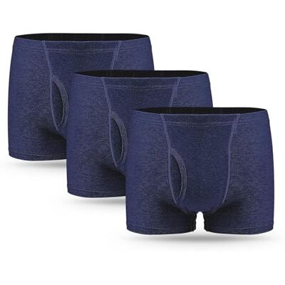 FAMI HELPER 3er Pack Inkontinenz Pants Männer, Waschbare Herren-Boxershorts aus Baumwolle mit 250 ml saugfähiger Einlage Wiederverwendbare saugfähige Unterwäsche für Männer Blau Größe L FAMI HELPER 3er Pack Inkontinenz Pants Männer, Waschbare Herren-Boxershorts aus Baumwolle mit 250 ml saugfähiger Einlage Wiederverwendbare saugfähige Unterwäsche für Männer Blau Größe L