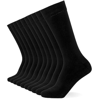FM London Schwarz Socken (10 Paar) FM® Herrensocken bequem, für den Alltag, Wadenhöhe, atmungsaktiv, elegantes Design, elastischer Saum, einfarbig Socken FM London Schwarz Socken (10 Paar) FM® Herrensocken bequem, für den Alltag, Wadenhöhe, atmungsaktiv, elegantes Design, elastischer Saum, einfarbig Socken