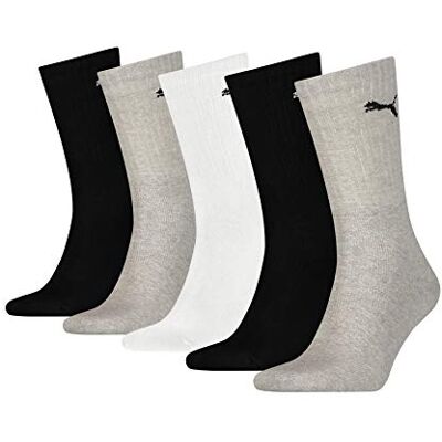 Puma Unisex Crew Socken, Weiß / Grau / Schwarz, 35-38 EU Puma Unisex Crew Socken, Weiß / Grau / Schwarz, 35-38 EU