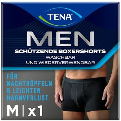 TENA Men Schützende Inkontinenz Boxershorts, waschbar und wiederverwendbar, schwarz, Größe L TENA Men Schützende Inkontinenz Boxershorts, waschbar und wiederverwendbar, schwarz, Größe L