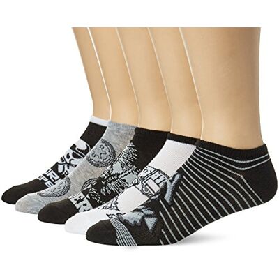 Star Wars Herren Klassische 5er-Pack No Show Lässige Socken, Schwarz Sortiert, 43-47 EU Star Wars Herren Klassische 5er-Pack No Show Lässige Socken, Schwarz Sortiert, 43-47 EU