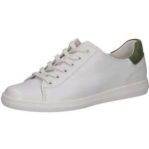 CAPRICE Damen Sneaker flach aus Leder Low Top, Weiß (White/Green), 37.5 EU CAPRICE Damen Sneaker flach aus Leder Low Top, Weiß (White/Green), 37.5 EU