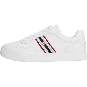 Tommy Hilfiger Damen Cupsole Sneaker Webbing aus Leder, Weiß (White), 41 Tommy Hilfiger Damen Cupsole Sneaker Webbing aus Leder, Weiß (White), 41