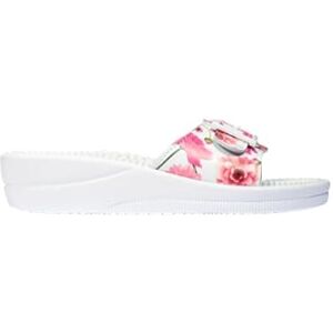 Scholl , NEW MASSAGE, Ciabattte, Donna, Bianco Fucsia, Fantasia fiori, 42 Scholl , NEW MASSAGE, Ciabattte, Donna, Bianco Fucsia, Fantasia fiori, 42
