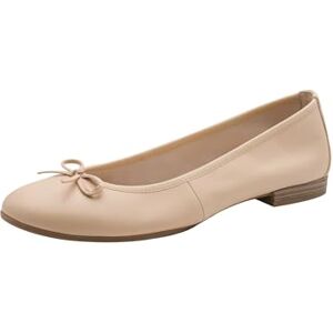 Tamaris Damen Ballerina Leder flach, beige, 40 EU Tamaris Damen Ballerina Leder flach, beige, 40 EU