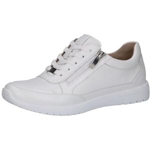 CAPRICE Damen Sneaker flach aus Leder mit Reißverschluss, Weiß (White Nappa), 41 EU CAPRICE Damen Sneaker flach aus Leder mit Reißverschluss, Weiß (White Nappa), 41 EU