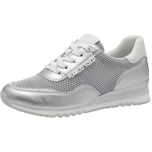 MARCO TOZZI Damen Sneaker flach mit Schnürsenkeln Vegan, Weiß (White/Silver), 40 EU MARCO TOZZI Damen Sneaker flach mit Schnürsenkeln Vegan, Weiß (White/Silver), 40 EU