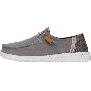 HEYDUDE Hey Dude Wendy Washed Canvas Damen Slip on Flache Schuhe Mokassin Stil, Grey, 41 HEYDUDE Hey Dude Wendy Washed Canvas Damen Slip on Flache Schuhe Mokassin Stil, Grey, 41