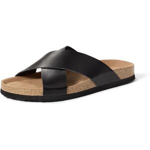Amazon Essentials Herren Crossover-Sandalen aus Kork in Kunstleder, Schwarz, 13 Amazon Essentials Herren Crossover-Sandalen aus Kork in Kunstleder, Schwarz, 13