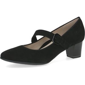 CAPRICE Damen Pumps aus Leder mit Riemen, Schwarz (Black Suede), 40.5 EU CAPRICE Damen Pumps aus Leder mit Riemen, Schwarz (Black Suede), 40.5 EU