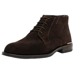 Tommy Hilfiger Herren Low Boot Stiefel Suede mit Schnürsenkeln, Braun (Dark Coffee), 46 Tommy Hilfiger Herren Low Boot Stiefel Suede mit Schnürsenkeln, Braun (Dark Coffee), 46
