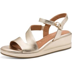 MARCO TOZZI Damen Sandale weiches Feel Me Fußbett Leder weiches Innenfutter Modern, metallic (GOLD), 40 EU MARCO TOZZI Damen Sandale weiches Feel Me Fußbett Leder weiches Innenfutter Modern, metallic (GOLD), 40 EU