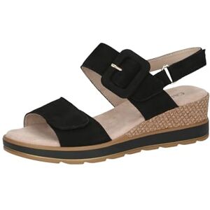 CAPRICE Damen Sandalen mit Absatz aus Leder mit Fußbett, Schwarz (Black Nubuc), 39 EU CAPRICE Damen Sandalen mit Absatz aus Leder mit Fußbett, Schwarz (Black Nubuc), 39 EU