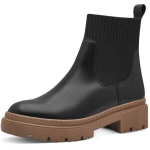 MARCO TOZZI Damen Chelsea Boots aus Kunstleder mit Plateau, Schwarz (Black/Nature), 38 EU MARCO TOZZI Damen Chelsea Boots aus Kunstleder mit Plateau, Schwarz (Black/Nature), 38 EU