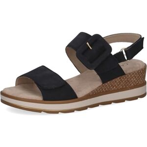 CAPRICE Damen Sandalen mit Absatz aus Leder mit Fußbett, Blau (Ocean Nubuc), 40 EU CAPRICE Damen Sandalen mit Absatz aus Leder mit Fußbett, Blau (Ocean Nubuc), 40 EU